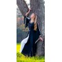 Edles Viskosekleid "Ivette" Schwarz/Weiß XL