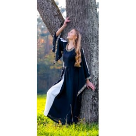 Edles Viskosekleid "Ivette" Schwarz/Weiß M