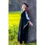 Edles Viskosekleid "Ivette" Schwarz/Weiß M