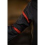 Viskosekleid mit Trompetenärmeln "Berblin" Schwarz/Rot XS