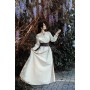 Bodenlanges Langarmkleid "Mechthild" Hanffarben XXXL