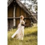 Bodenlanges Langarmkleid "Mechthild" Hanffarben XXXL