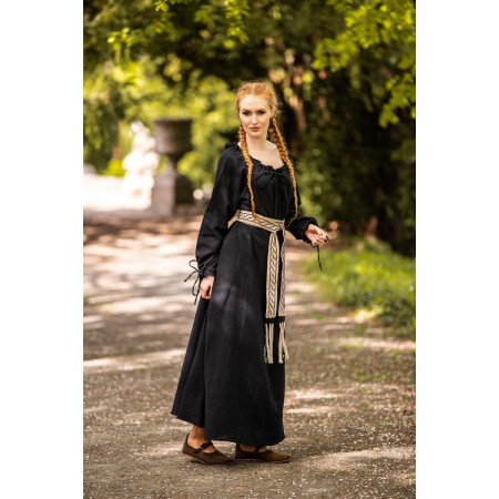 Bodenlanges Langarmkleid "Mechthild" Schwarz XL