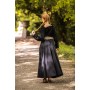 Bodenlanges Langarmkleid "Mechthild" Schwarz L