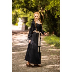 Bodenlanges Langarmkleid "Mechthild" Schwarz XS