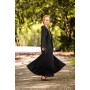 Bodenlanges Langarmkleid "Mechthild" Schwarz XS