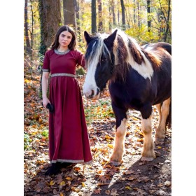 Edles Kurzarmkleid mit Bordüre "Ennlin" Rot XXXL