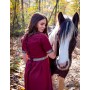 Edles Kurzarmkleid mit Bordüre "Ennlin" Rot XL