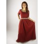 Edles Kurzarmkleid mit Bordüre "Ennlin" Rot XL