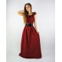 Bodenlanges Kleid mit Schulterrüsche "Clara" Rot XXL