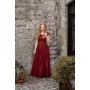 Bodenlanges Kleid mit Schulterrüsche "Clara" Rot L/XL
