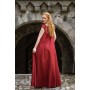 Bodenlanges Kleid mit Schulterrüsche "Clara" Rot L/XL