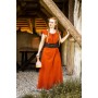 Bodenlanges Kleid mit Schulterrüsche "Clara" Rost XXXL
