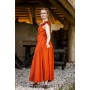 Bodenlanges Kleid mit Schulterrüsche "Clara" Rost XXL