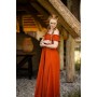 Bodenlanges Kleid mit Schulterrüsche "Clara" Rost XXL