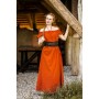 Bodenlanges Kleid mit Schulterrüsche "Clara" Rost L/XL