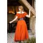 Bodenlanges Kleid mit Schulterrüsche "Clara" Rost S/M