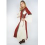 Mittelalterkleid mit Bordüre "Sophie" Rot/Natur XL