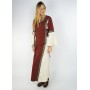 Mittelalterkleid mit Bordüre "Sophie" Rot/Natur XS