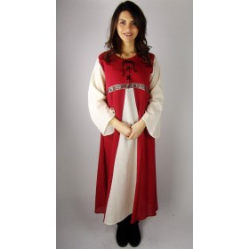 Kleid "Donna" Rot/Natur