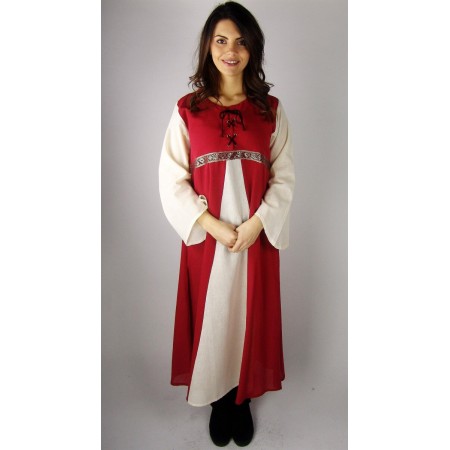 Kleid "Donna" Rot/Natur
