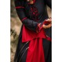 Kleid mit Trompetenärmeln "Larissa" Schwarz/Rot XXL