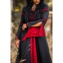 Kleid mit Trompetenärmeln "Larissa" Schwarz/Rot XL