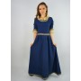 Edles Kurzarmkleid mit Bordüre "Ennlin" Blau XXXL