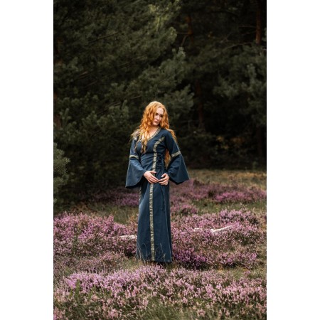 Mittelalter Baumwollkleid "Angie" Blau M