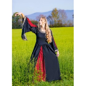 Edles Viskosekleid "Ivette" Schwarz/Rot XXL