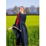 Edles Viskosekleid "Ivette" Schwarz/Rot XL