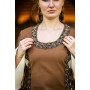 Mittelalter Baumwollkleid "Angie" Tabak/Natur XXXL