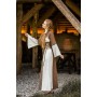 Mittelalter Baumwollkleid "Angie" Tabak/Natur XXL