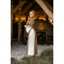 Mittelalter Baumwollkleid "Angie" Tabak/Natur XL