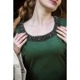 Mittelalter Baumwollkleid "Angie" Grün/Natur S