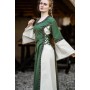 Mittelalter Baumwollkleid "Angie" Grün/Natur XXXL