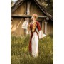 Mittelalter Baumwollkleid "Angie" Rot/Natur XS