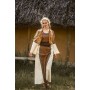 Mittelalter Baumwollkleid "Angie" Tabak/Natur S