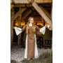 Mittelalter Baumwollkleid "Angie" Tabak/Natur S