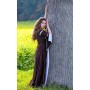 Kleid mit Trompetenärmeln "Larissa" Braun/Natur M