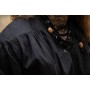 Piratenhemd "Claude" mit geschnürten Manschetten Schwarz S