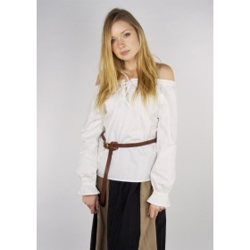 Mittelalterbluse mit Spitze "Bettina" Weiß XXL