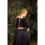Mittelalter Kurzarmbluse "Sandra" Schwarz XS