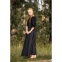 Mittelalter Kurzarmbluse "Sandra" Schwarz L