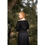 Mittelalter Kurzarmbluse "Sandra" Schwarz XL