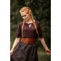 Mittelalter Kurzarmbluse "Sandra" Dunkelbraun XXL