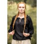 Mittelalterbluse mit Spitze "Bettina" Schwarz XL
