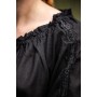 Mittelalterbluse mit Spitze "Bettina" Schwarz XXXL