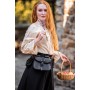 Mittelalterbluse mit Spitze "Bettina" Hanffarben XS