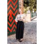 Mittelalterbluse mit Spitze "Bettina" Hanffarben XS